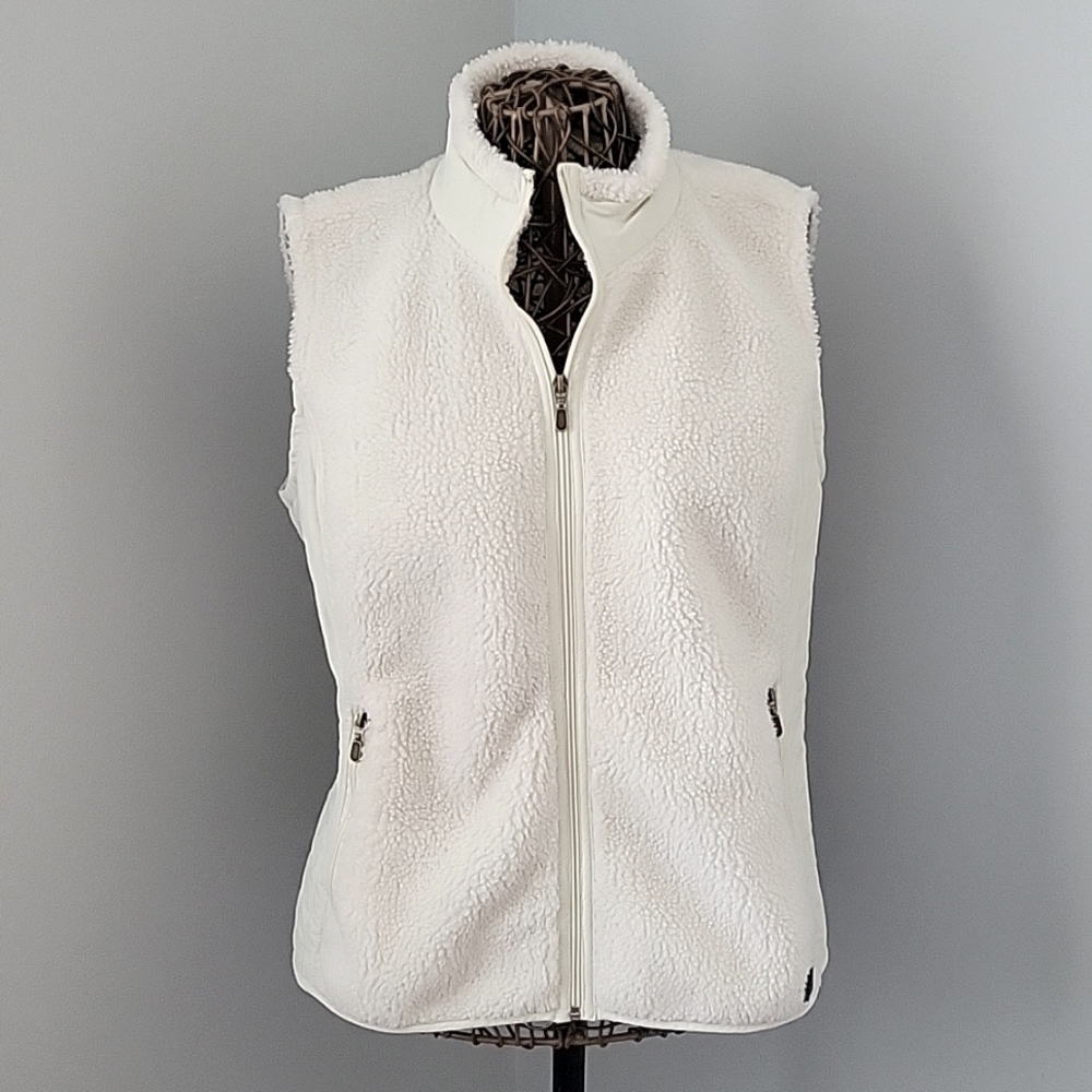 Ruff Hewen fake fur 2 pocket vest women's size XL - gently loved